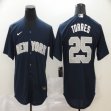 Nike New York Yankees #25 Gleyber Torres dark blue majestic baseball Jersey-BD