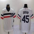 Nike Chicago White Sox #45 Michael Jordan white throwback majestic Baseball Jersey -BD