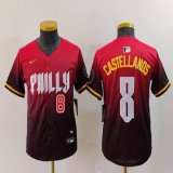 Youth Nike Philadelphia Phillies #8 Nick Castellanos red majestic baseball jersey city version 01