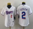 Youth Nike Texas Rangers #2 Marcus Semien white majestic baseball jerseys -BD 02