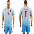 2016 Turkey team SAHAN #11 skyblue soccer jersey away