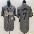 Nike New York Yankees #7 Mickey Mantle Hemp grey majestic baseball Jersey Joint name 01