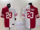 Nike San Francisco 49ers #23 Christian McCaffrey red white splits Color Rush Limited Jersey