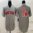 Nike Boston Red Sox blank gray majestic MLB baseball jerseys-BD