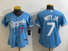 Youth Nike Kansas City Royals #7 Bobby Witt Jr. skyblue majestic baseball jerseys -BD