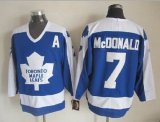 Toronto Maple Leafs #7 Lanny McDonald white blue CCM Throwback nhl jersey