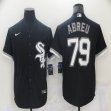 Nike Chicago White Sox #79 Jose Abreu black majestic baseball jerseys -BD