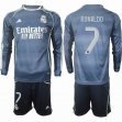 2025-2026 Real Madrid club #7 RONALDO blue long sleeves soccer jerseys away