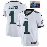 2023 super bowl Youth Nike Philadelphia Eagles #1 Jalen Hurts white Color Rush Limited Jersey