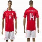 2015-2016 Switzerland national team STOCKER #14 jerseys red home