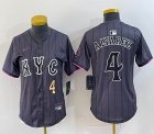 Women Nike New York Mets #4 Yordan Alvarez gray majestic majestic baseball jerseys city version 02