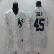 Nike New York Yankees #45 Gerrit Cole White majestic baseball Jersey 01