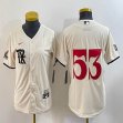 Youth Nike Texas Rangers #53 Adolis Garcia beige majestic baseball jerseys city version 01