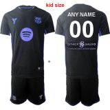 Custom Barcelona club black kid soccer jerseys Joint name
