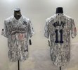 Nike New York Yankees #11 Anthony Volpe gray baseball jerseys Joint name-BD