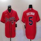 Nike Atlanta Braves #5 Freddie Freeman red majestic baseball jersey 01