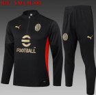 2024-2025 AC Milan club black red soccer uniforms with Long Trousers B950