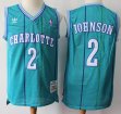 Charlotte Hornets #2 Larry Johnson green Throwback Soul Swingman Road Jersey-S8