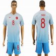 2016 Turkey team INAN #8 skyblue soccer jersey away