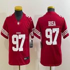 Youth Nike San Francisco 49ers #97 Nick Bosa red Color Rush Limited Jersey-BD