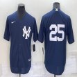 Nike New York Yankees #25 blue majestic baseball Jersey-BD