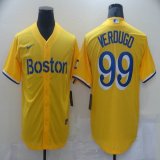 Nike Boston Red Sox #99 Verdugo Yellow majestic baseball jerseys-BD