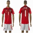 2016 Austria European Cup OZCAN #1 red white soccer jersey home