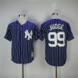 New York Yankees #99 Aaron Judge throwback 1973 blue baseball jersey