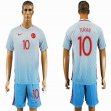 2016 Turkey team TURAN #10 skyblue soccer jersey away