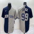 Nike New York Yankees #99 Aaron Judge Gray Blue Split majestic baseball jersey - 副本