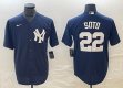 New York Yankees Juan Soto Nike blue majestic baseball Jersey -BD 01