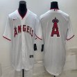 Nike Los Angeles Angels blank white majestic baseball jerseys 04