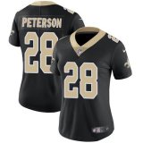 Women Saints #28 Adrian Peterson Nike black Color Rush Limited Jersey