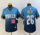 Youth Nike Philadelphia Phillies #26 Utley blue majestaic baseball jersey city version 01
