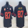 Nike Kansas City Chiefs Travis Kelce #87 black Color Rush Limited Jerseys C patch