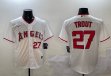 Nike Los Angeles Angels #27 Mike Trout white majestic baseball jersey 01