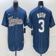 Nike New York Yankees #3 Babe Ruth blue majestic baseball Jersey Joint name