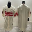 Nike Los Angeles Angels blank beige majestic baseball jerseys city version-BD