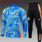 2024-2025 Real Madrid club blue black soccer uniforms with Long Trousers B918