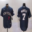 Nike New York Yankees #7 Mickey Mantle dark blue majestic baseball Jersey Joint name 02