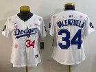 Youth 2025 Nike Los Angeles Dodgers #34 Fernando Valenzuela white fashion majestic baseball jerseys Sakura plate