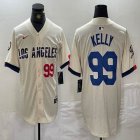 Nike Los Angeles Dodgers #99 Joe Kelly beige fashion MLB baseball Jersey 02