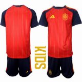 2026 World Cup Spain team red kid soccer jerseys home-HQ