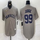 Nike New York Yankees #99 Aaron Judge gray throwback majestic baseball Jersey-BD