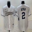 Nike New York Yankees #2 Derek Jeter white majestic MLB baseball Jerseys Joint name 02