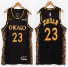 Chicago Bulls #23 Michael Jordan black nike nba basketball jerseys city version -XD