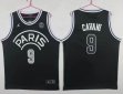 Paris Saint-Germain #9 Cavani black nba jerseys