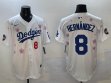 2025 Nike Los Angeles Dodgers #8 Enrique Hernandez white fashion majestic baseball jerseys Sakura plate