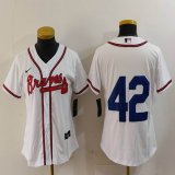 Youth Nike Atlanta Braves #42 white majestic baseball jerseys