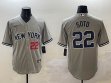 New York Yankees #22 Juan Soto gray majestic baseball Jersey-BD 01